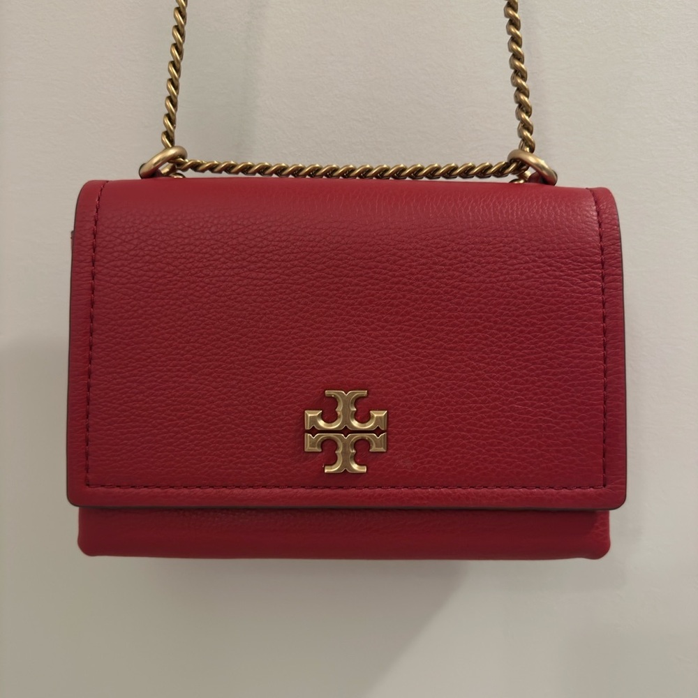 Tory Burch Pebble Redstone Leather Crossbody